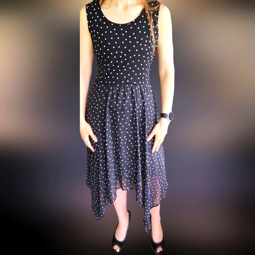 Elle Black and White High Low Sundress